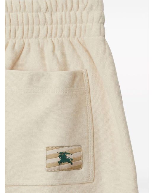 Burberry Natural Logo-patch Cotton Shorts for men