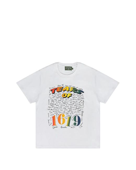 DENIM TEARS White Graphic-Print T-Shirt for men