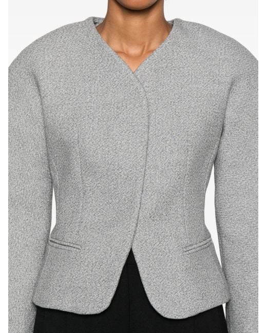 Jacquemus Gray Textured-Fabric Fitted Jacket