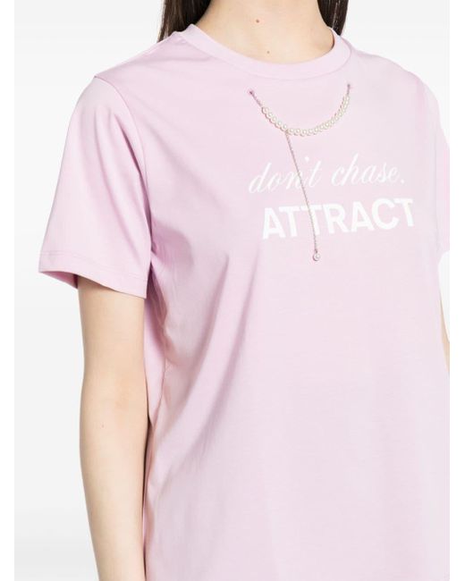 B+ AB Pink Faux-pearl 3d-detail T-shirt