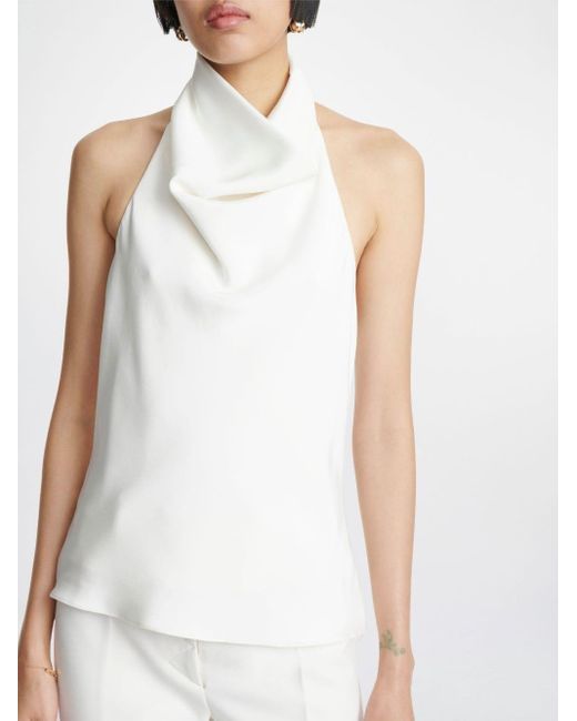 Dion Lee White Cowl-neck Sleeveless Top