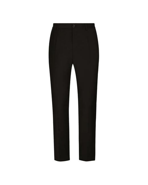 Dolce & Gabbana Black Pantalon En Coton Stretch À Broderie Dg for men