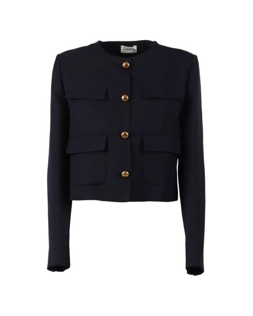 P.A.R.O.S.H. Blue Button-Embellishment Jacket