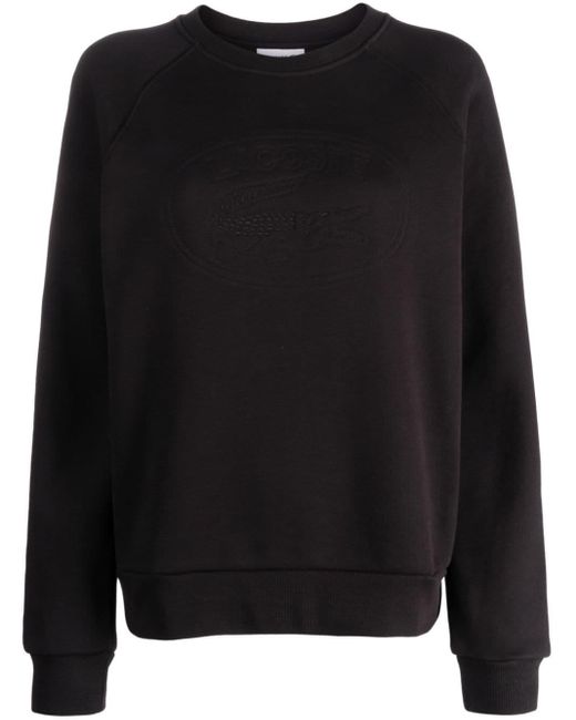 Lacoste Logo-embroidered Organic Cotton Sweatshirt in Black | Lyst