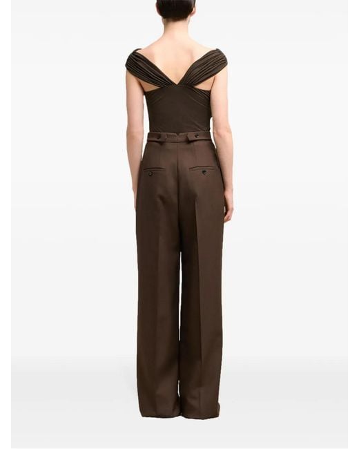 AMI Black Draped Top