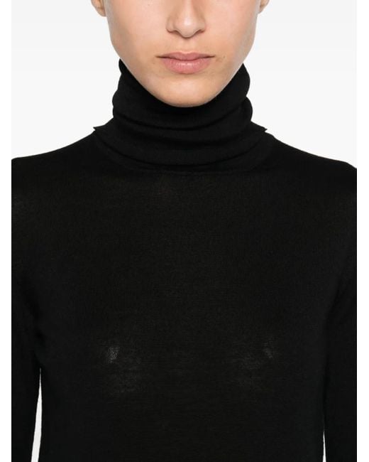 Max Mara Black Langärmeliges Rollkragenoberteil