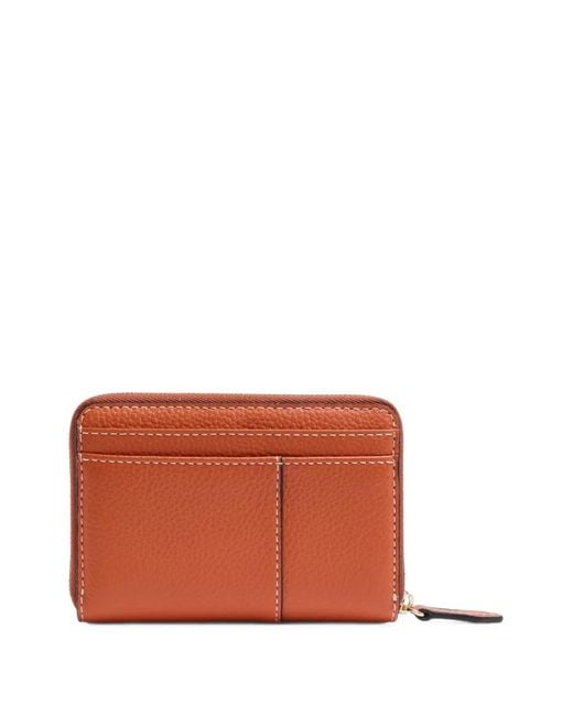 Lancel Orange Zip-Around Wallet