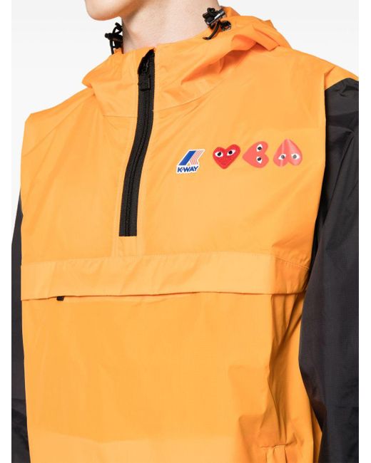 Chaqueta con capucha de x K-Way COMME DES GARÇONS PLAY de hombre de color Orange