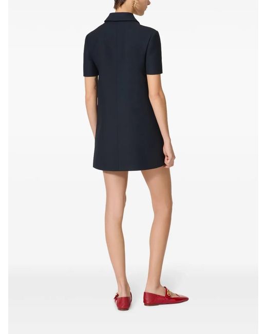 Valentino Garavani Blue Crepe Couture Mini Dress