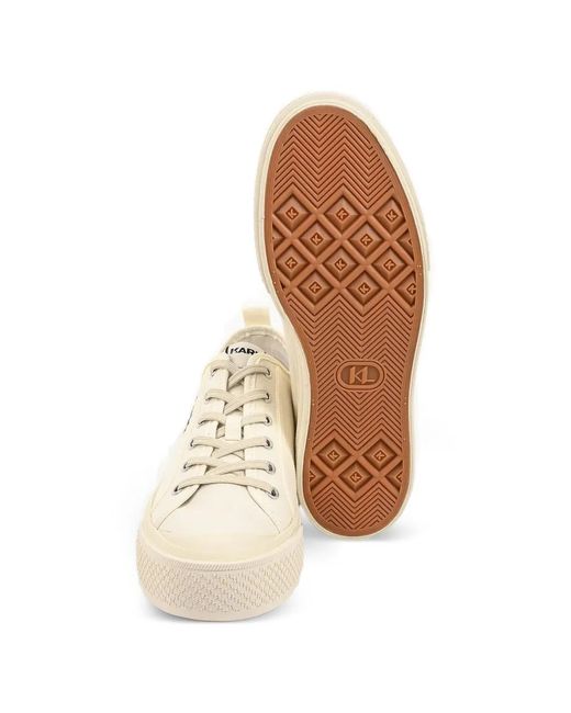 Karl Lagerfeld Natural Logo-Print Platform Sneakers for men