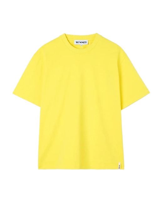 T-Shirt En Coton Sunnei en coloris Yellow