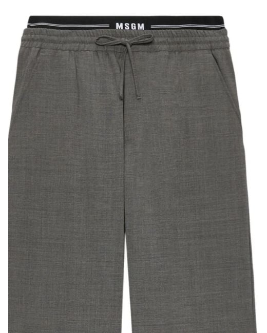 MSGM Gray Drawstring Track Pants for men