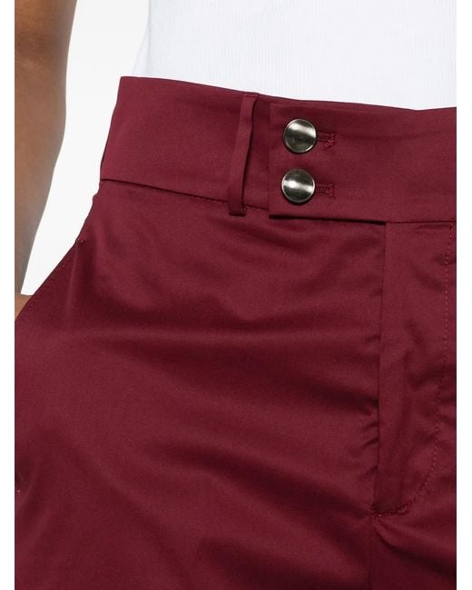 Berwich Red Nadine Button-Detail Shorts
