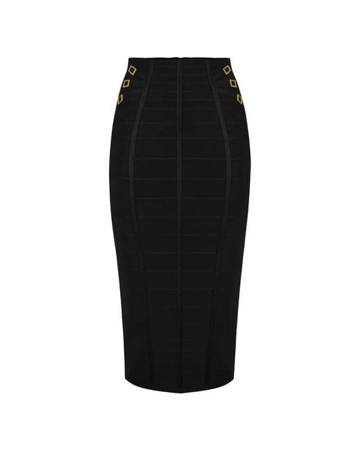 Elisabetta Franchi Black Jupe Mi-Longue En Maille 3D