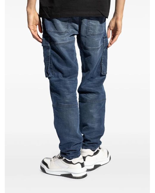 DIESEL Blue D-Krooley Drawstring Cargo Jeans for men