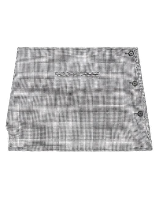 Courreges Gray Oblique Prince Of Wales Mini Skirt