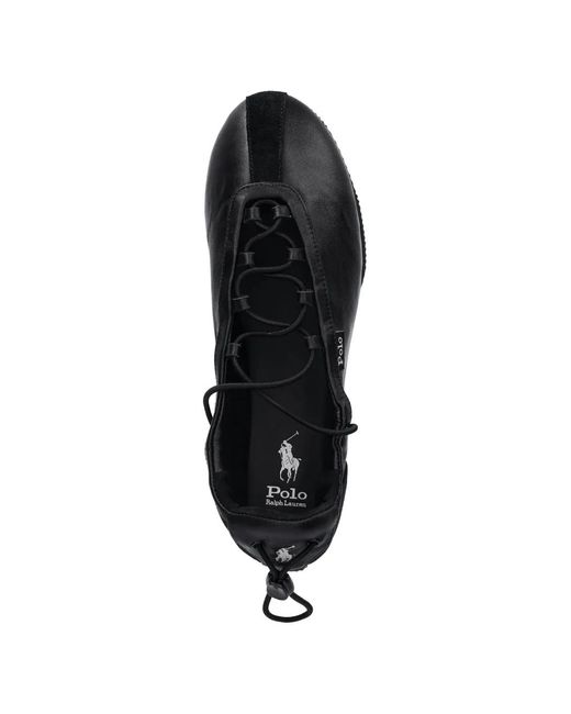 Polo Ralph Lauren Black Lace-Up Ballet Flats