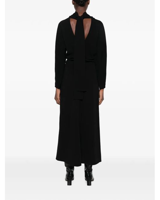 Totême  Black Slouch-Waist Scarf Maxi Dress