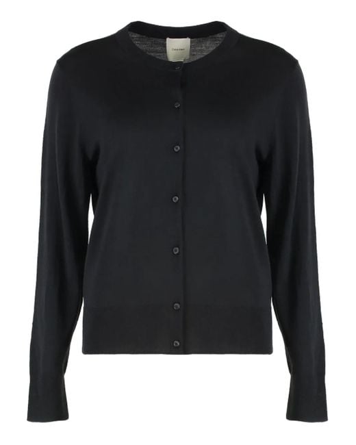 Calvin Klein Black Buttoned Virgin-Wool Cardigan