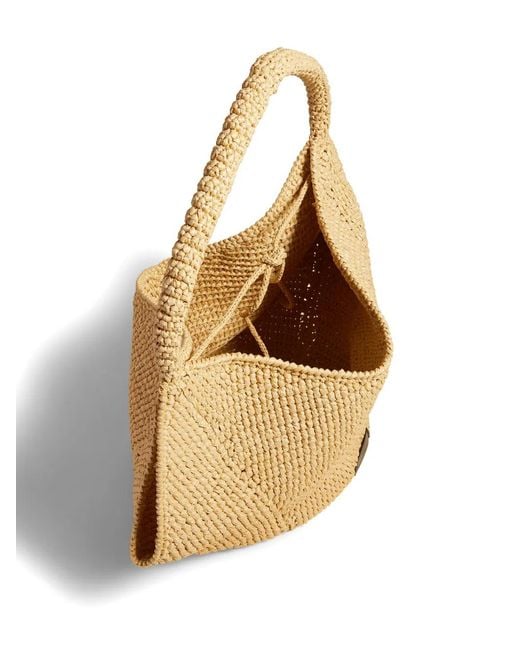 Khaite Metallic Lotus Medium Raffia Tote Bag