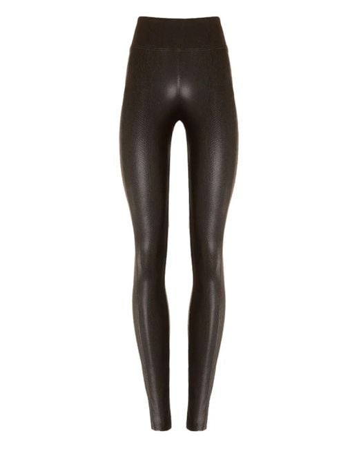 Wolford Black Python-Effect Leggings