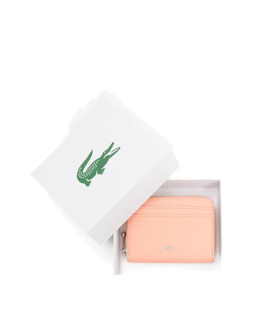 Lacoste Pink Daily City Zip Cardholder Wallet