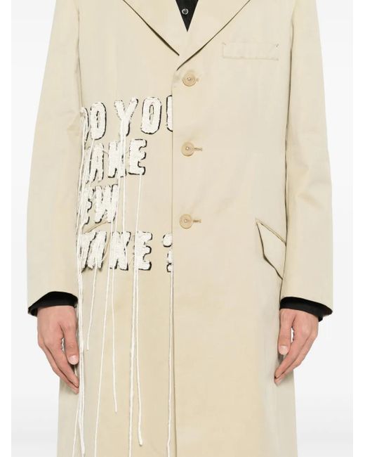 メンズ Yohji Yamamoto スローガンパッチ シングルジャケット Natural