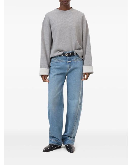 Closed Gray Turn-Up Long-Sleeve Sweatshirt