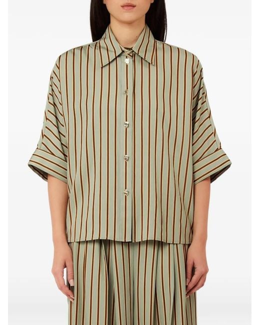 Liu Jo Green Blouse Boutonnée À Rayures