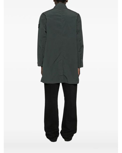 Stone Island Gray Parka Longue À Poches Boutonnées for men