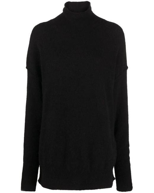 Uma Wang Black Roll-Neck Knitted Jumper
