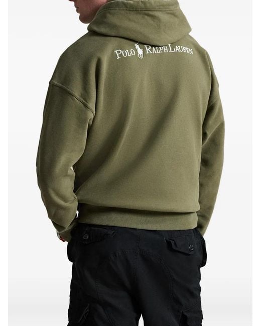 Polo Ralph Lauren Green Logo-Embroidered Pony Hoodie for men
