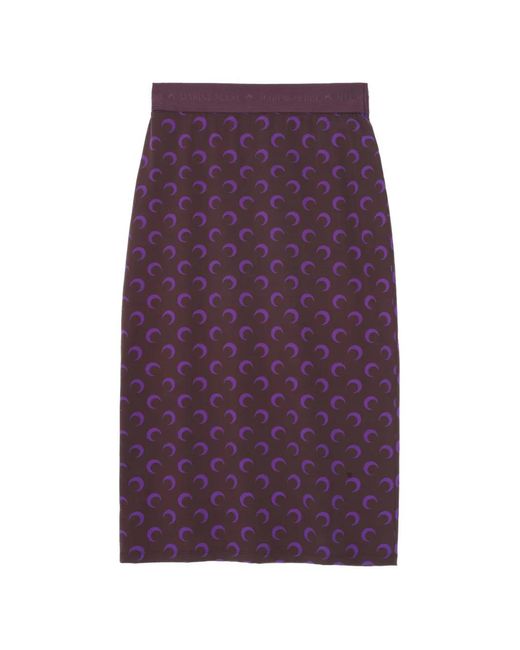 MARINE SERRE Purple Moon-Print Skirt