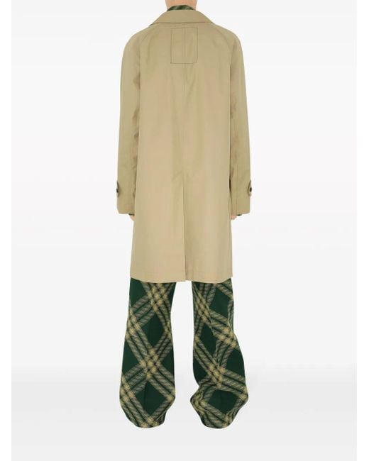 Burberry Natural Neutral Single-Breasted Gabardine Coat for men