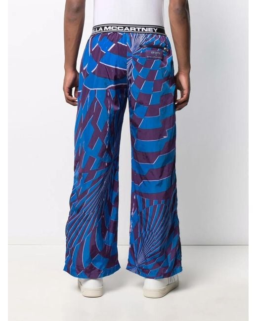 Stella McCartney Blue X Ed Curtis Geometric-Print Trousers
