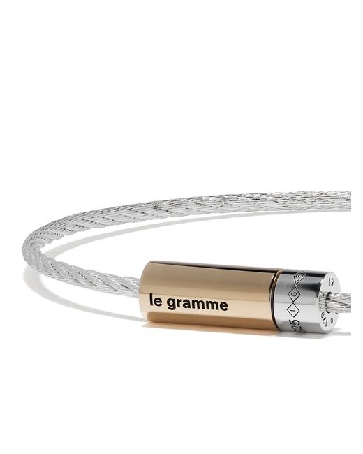 Le Gramme White 18Kt And 7G Polished Bicolor Cable Bracelet