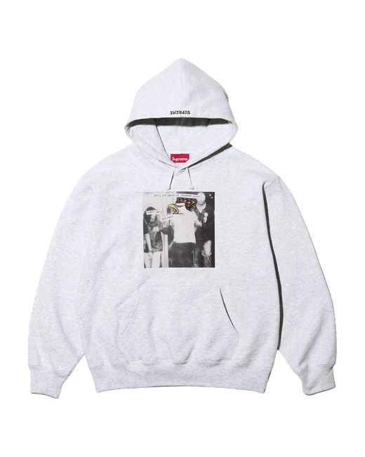 Supreme White Antihero Graphic-Print Hoodie for men