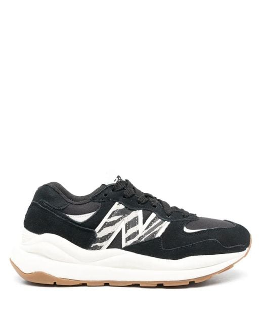 New Balance Black Zebra-Print Low-Top Sneakers