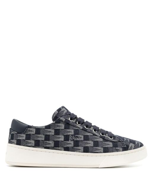 Bally Blue Jacquard Lace-up Sneakers for men