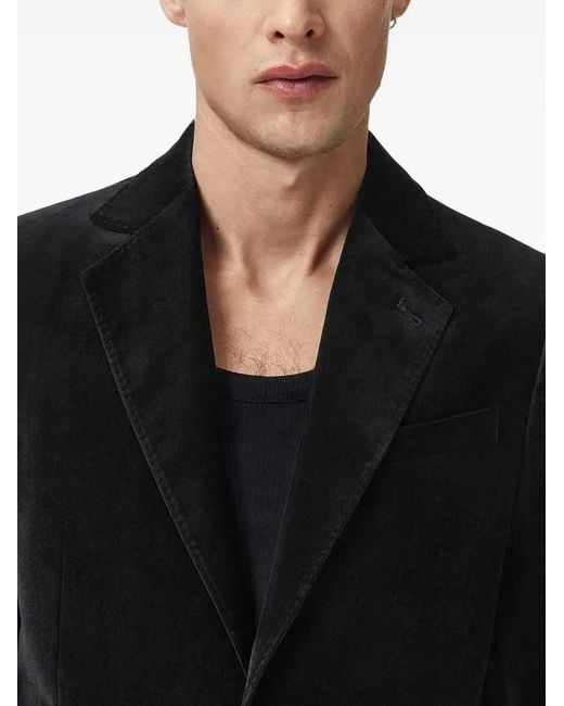 AllSaints Black Saga Buttoned Suit for men