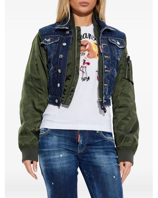 DSquared² Blue Hybrid Bomber Jacket