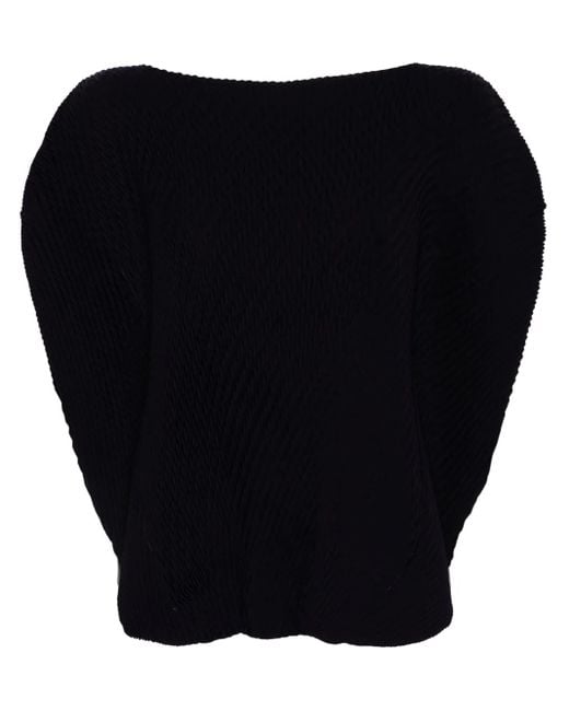 Issey Miyake プリーツ トップ Black