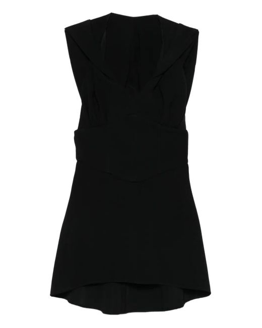 Vestiaire d'un Oiseau Libre Mouwloze Mini-Jurk Met Capuchon in het Black