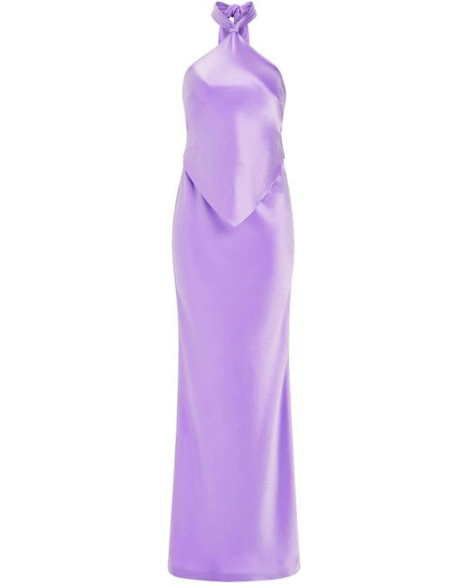 retroféte Purple Ester Halterneck Maxi Dress