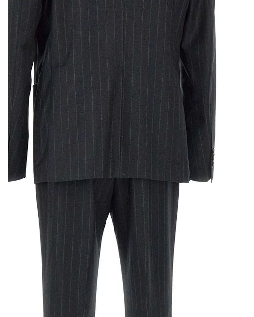 Tagliatore Black Pinstripe Two-Piece Suit for men