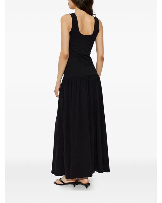By Malene Birger Black Marcielle Scoop-Neck Gathered Maxi Dress