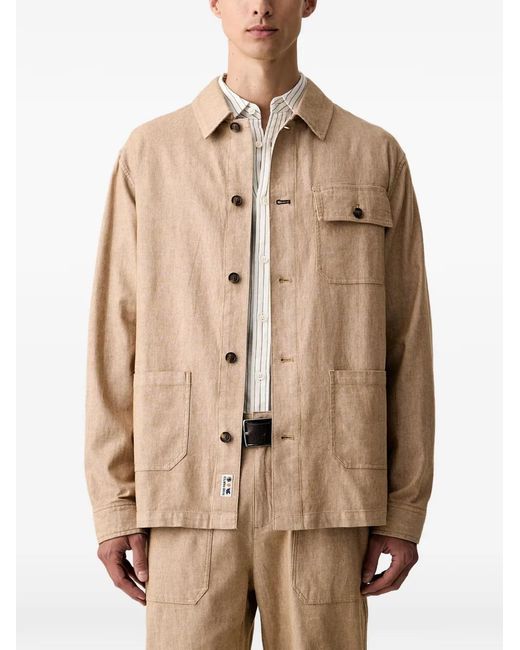 Scotch & Soda Natural Button-Up Patch-Pocket Jacket for men