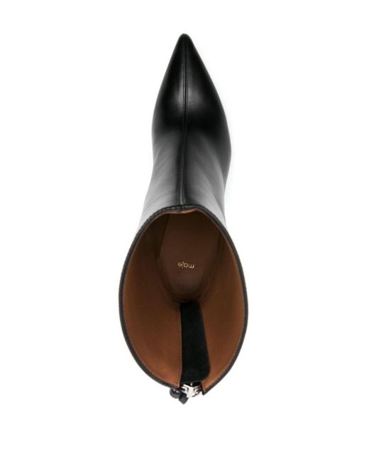 75mm Faymon leather ankle boots Maje de color Black