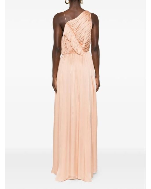 Ulla Johnson Pink Aisha Ruffled One-Shoulder Maxi Dress