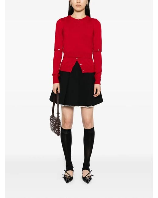 ROKH Red Detachable-Sleeve Cardigan